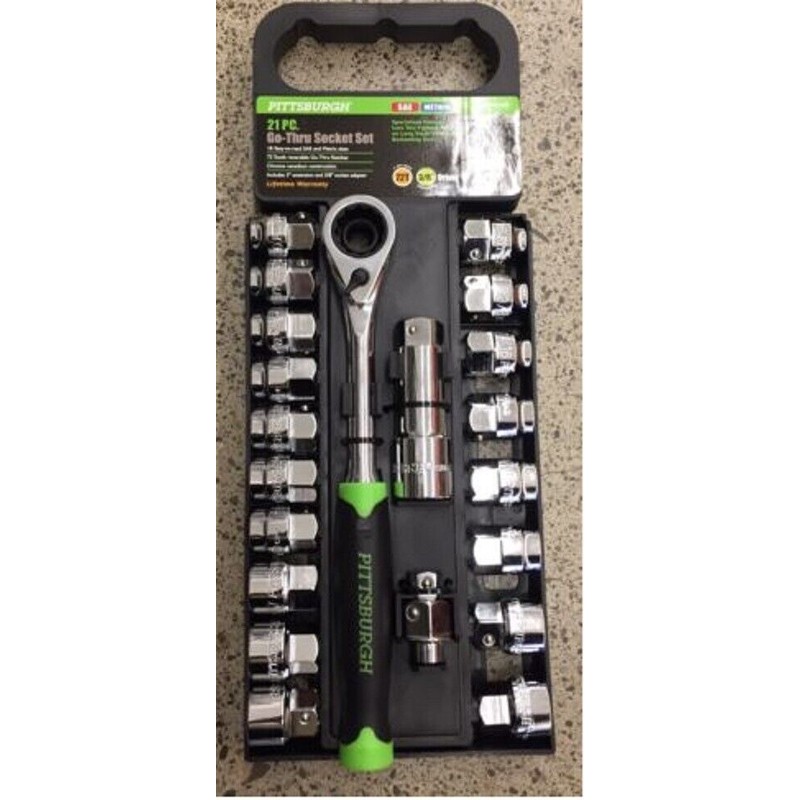Pittsburgh BRAND NEW 21 Pc 3/8 SAE & Metric 72T
