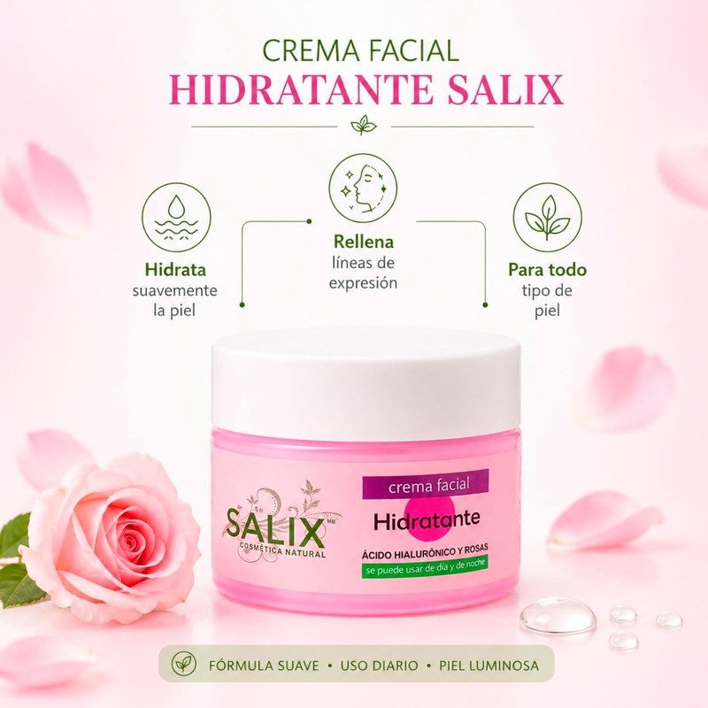 Salix Kit Hidratante Skincare con Crema Rosas Serum Oil y
