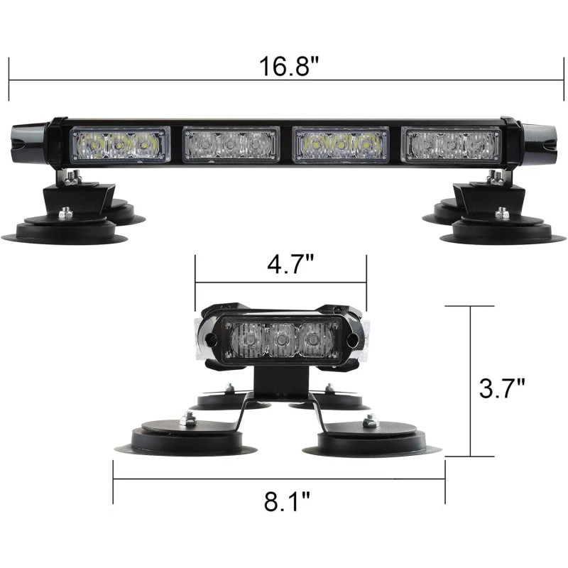 16.8 Inch LED Light Bar High Intensity Emergency Hazard Warning