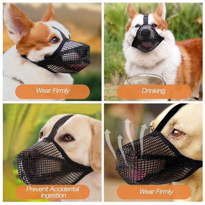 Muzzle Medium Dogs Adjustable Poison Bait Protection Dog Black Muzzles
