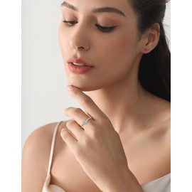 YL Verlobungsring Moissanite Ring 0,8 Karat DVVS Moissanit 925er Sterlingsilber Schmuck Geschenke für Damen Ehefrau Freundin(Größe 56)