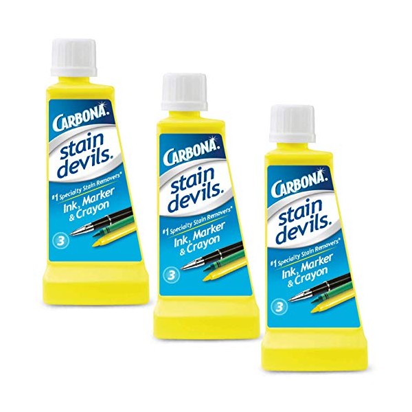 Carbona Stain DevilsÂ® #3 â Ink, Marker & Crayon | Professional Strength Laundry Stain Remover | Multi-Fabric Cleaner | Safe On Skin & Washable Fabrics | 1.7 Fl Oz, 3 Pack