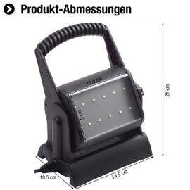 Meister 7490070 LED Spotlight for Indoor Use, 7.5 Watt, 5 m Cable, Carry Handle, 500 Lumens, Mobile Construction Spotlight, Indoor Work Light