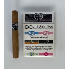 Wedding (Happily Ever After) 20-Pack of Self-Adhering Celebration Bands/Cigar Bands/Labels