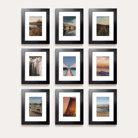 LaVie Home 8x10 Picture Frame, 8 x 10 Frame Display Pictures 5x7 with Mat or 8x10 Without Mat, Stable and Sturdy Black Frame and Polished Plexiglass, Horizontal and Vertical Format of The Walls, 1 Pc