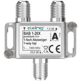 Axing BAB 1-20X 1-Way Splitter 20 dB 5-1800 MHz TV Data Internet Cable TV