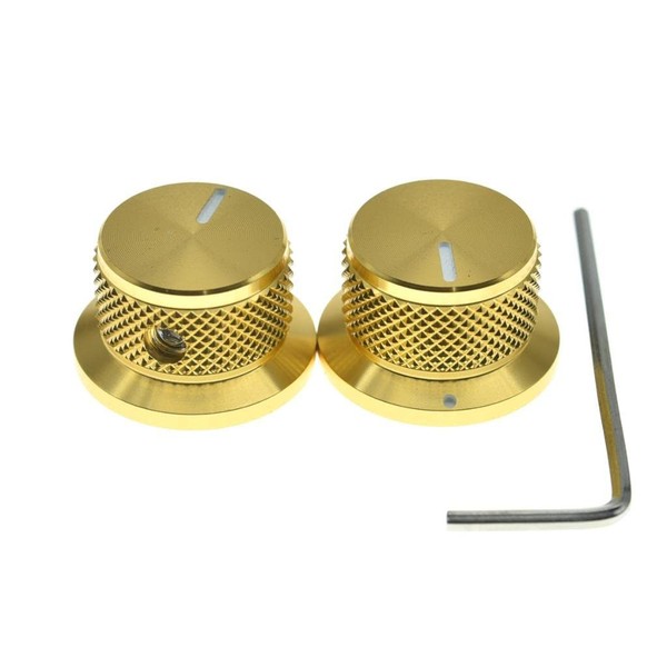 KAISH 2pcs Aluminium Potentiometer Knobs 1/4" Universal Top Hat Knobs