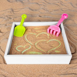 ArtCreativity Wood Sand Painting Light Box for Kids, Table LED Sandbox with 3 Light Up Modes and Sand Toys, Art Sand Animation, Relaxing Sensory Play, Exploration, Motor Skills & Learning