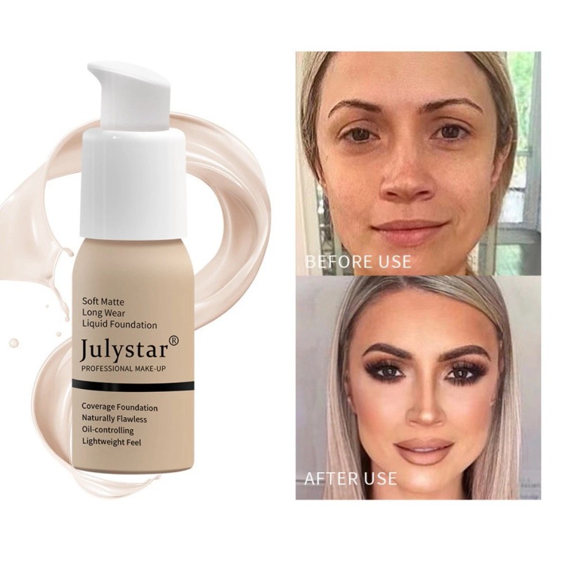 Julystar Soft Matte Liquid foundation make up waterproof Long Wear
