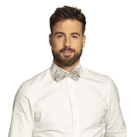 Boland - Glitzer Fliege, Größe ca. 13 cm, Gummiband, schmale Ausführung, Karneval, Mottoparty