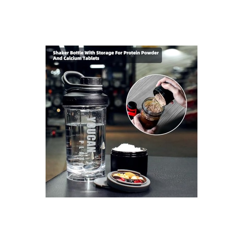 21oz Protein Shaker Bottle with Storage Compartment