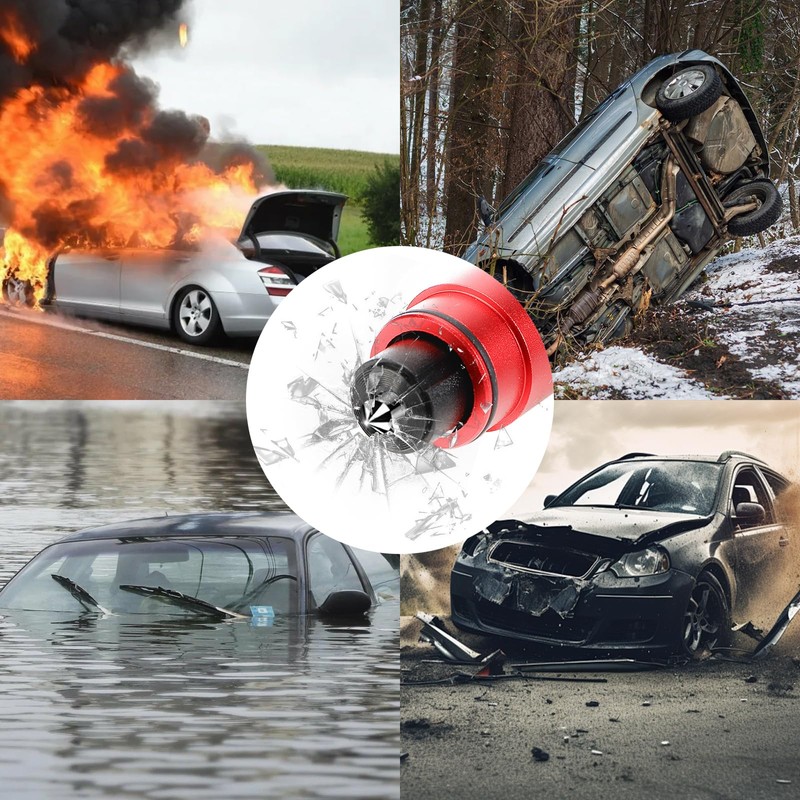 Zikenis 2 Stück Auto Sicherheitshammer,2 in 1 Gurtschneider Notfallhammer,Multifunktional Gurtschneider