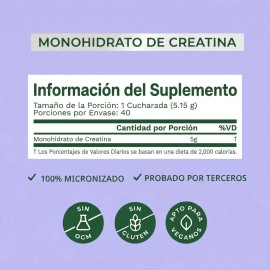 Bloom Creatina Monohidratada De Limón Tarro De 25 Porciones Limón