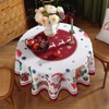 Christmas Round Table Cloths 60in Red Polyester Santa Claus Tablecloth