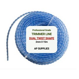 Strimmer Trimmer Line, Trim Cord Cable / Garden Grass Wire / Grass Trimmer / Strimmer Cord - superior cutting performance for all your lawn care and gardening needs.… (Blue Dual Twist, 2mm X 15m)