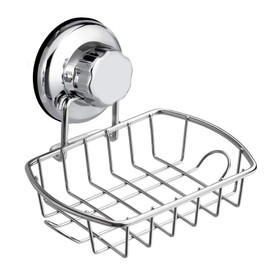 SANNO Suction Soap Dish,Soap Holder with Hooks, Soap Dish Saver Tray Bar Soap Sponge Holder for Shower Bathroom, Tub and Kitchen Sink
