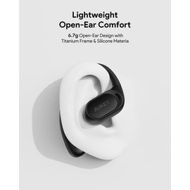 AUKEY EP-S1 Open Earbuds Wearable Stereo with Bluetooth 5.4, AI ENC Noise Reduction, IPX4 Waterproof,OWS Headphones Lightweight Design Headphone - Color: Black
