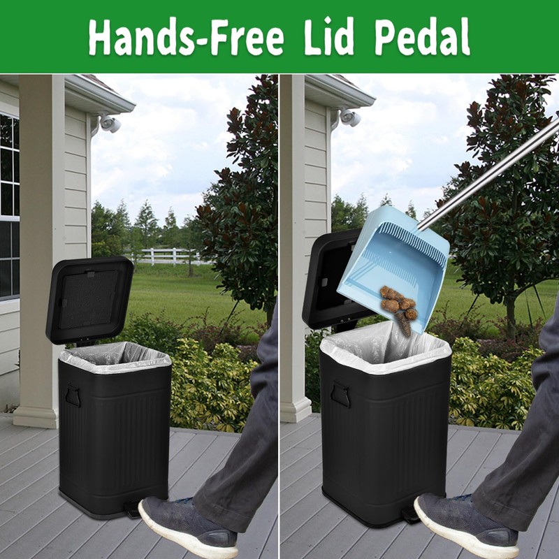 Umtiti Dog Poop Trash Can with Lid for Outdoors，3.2 Gallon