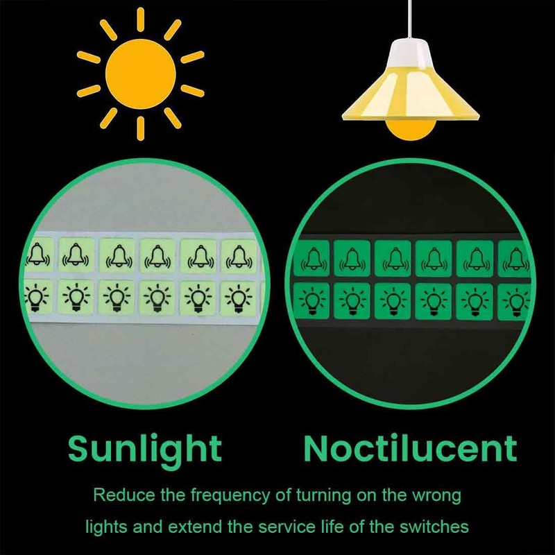Nightlight Switch Sticker Set with 10 Bells and 10 Light