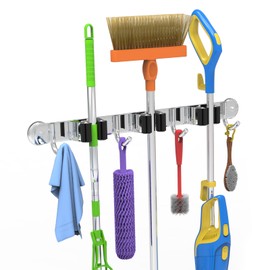 3-H Magnetic Broom Holder Wall Mounted 1 Pack, Strong Magnetic Broom Hooks, Heavy Duty Magnet Broom Organizer Wall Mounted,Anti-slip Utility Storage Tools Rack for Home Kitchen Workshop Laundry Garage