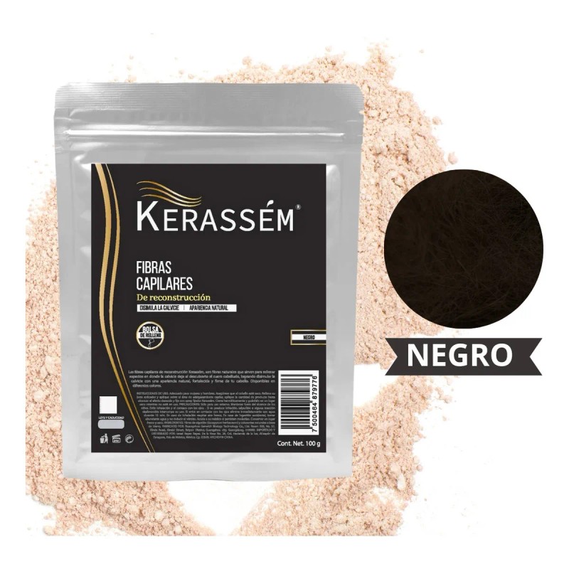 Fibras Capilares 100g Cubre Calvicie Kerassém Varios Tonos