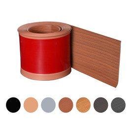 Red Teak Wall Molding Trim 3 Inch x 40 Feet, Bendable Waterproof Wall Base Baseboard Molding Trim Flexible Self Adhesive Rubber Wall Base Moulding Trim Peel and Stick Design Home Decoration Skirting