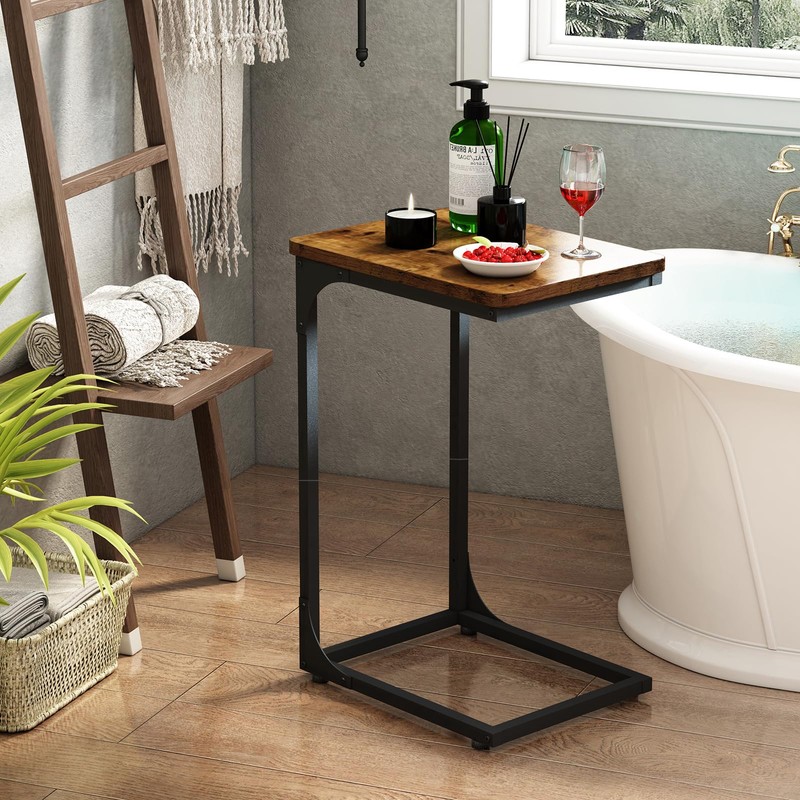 QEEIG C Shaped Side Table Set of 2 Living Room