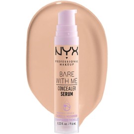 NYX Professional Makeup Bare With Me Concealer Serum, suero + corrector ligero de cobertura media con fórmula vegana, hidratación hasta por 24H, 9.6ml – Tono Vanilla (Vainilla)
