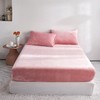 YASMENG Extra Soft Blush Pink Velvet Plush Twin Size Fitted