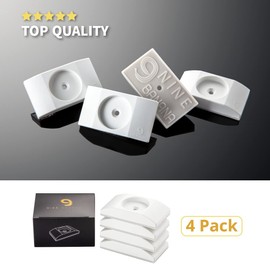 NINE BANANA 1st Nonslip Sturdy & Stylish Matte White Rectangle Baby Gate Wall Protector (4Pack x 1Set) : Safety Wall Pads for Child Dogs Pet Gates, Doorways, Stairs, Baby Gates with Door