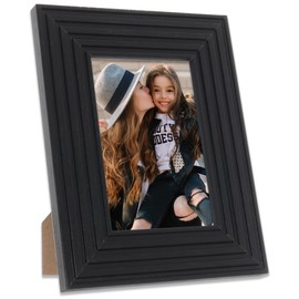 Lawrence Frames Black Wood Frame with Grooves - Columbus Black 4x6