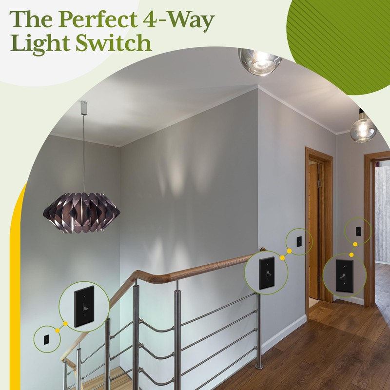 TG 4-Way Toggle Light Switch, Four Way Electrical Wall Switch,