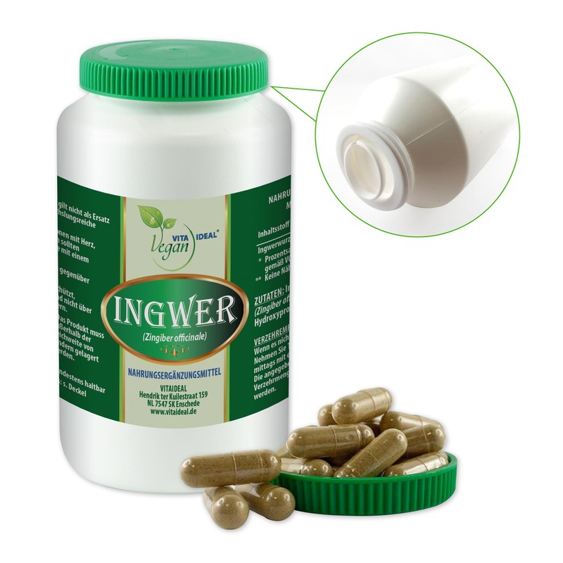 Vitadeal Vegan Ginger 120 vegetable capsules each 570 mg, pure
