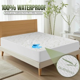 Utopia Bedding Bamboo Mattress Protector Hypoallergenic & Breathable Waterproof Mattress Cover