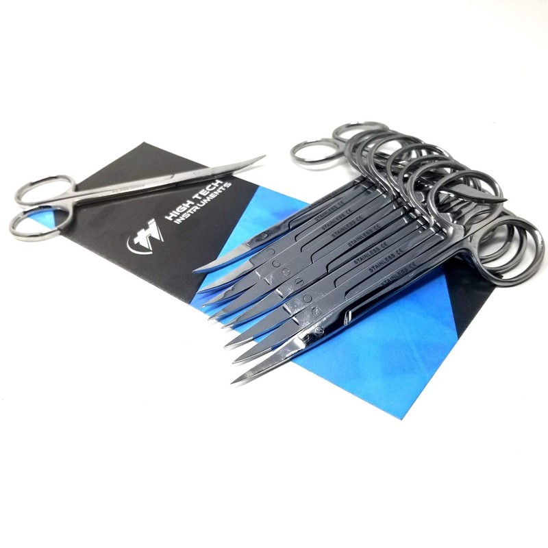 HTI Iris Micro Dissection Lab Sharp Scissors, Curved, 4.5" (11.43cm)