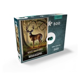 MyPuzzle Mississippi, White-Tailed Deer: State Animals Series - Premium 500 Piece Jigsaw Puzzle for Adults
