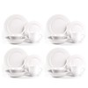 HomeVss, Pearl Dots Stoneware Dinnerware Set 20pc Set, White