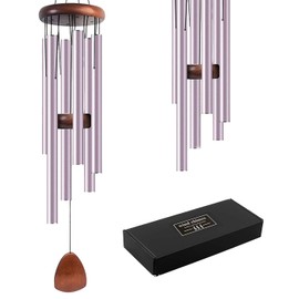 YouNuo Wind Chimes for Outdoor - 37 Inches Large Aluminum Memorial Wind Chime with 6 Tubes, Soothing Deep Tones for Garden, Patio, Balcony, Yard Decor - Mom Birthday Gift, Purple