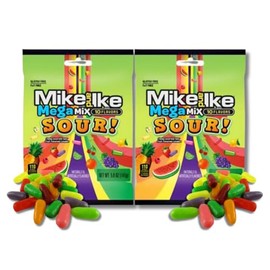 MIKE & IKE 5 oz. Bags - Assorted Chewy Candy - Gift Pack of 2 By Lyza's Sweets & Treats (Mega Sour Mix)