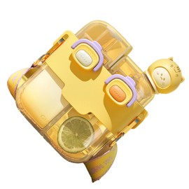 soobu Kawaii Double Water Bottle, Lightweight Portable Kawaii Water Bottle for Gym with Straw for Yoga, Adjustable Shoulder Strap (Vitality Yellow, 530 ml), soobu5tdb4iprao-11