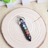 Acxico 1Pcs Black Tourmaline Protection 7 Chakra Pendant Real Crystal