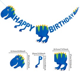 Dinosaur HAPPY BIRTHDAY Banner, Dinosaur Birthday Party Decorations for Boys Kids, Dino Theme Party Supplies T-Rex Hanging Wall Decor, Kids Birthday Party Supplies Decorations