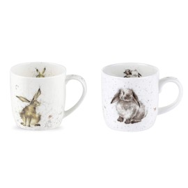 Wrendale Mugs - Good Hare Day & Rosie - Twin Pack