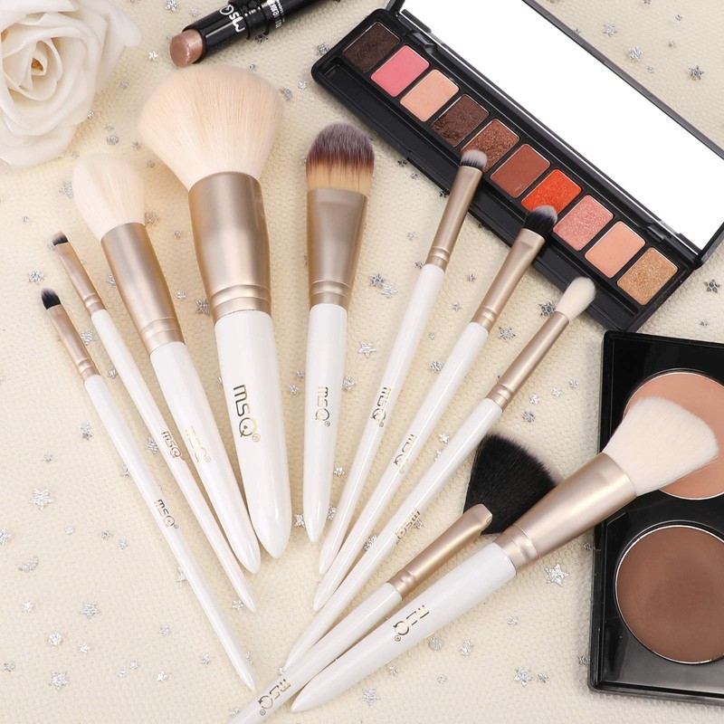 MSQ Makeup Brushes, Set of 10, Professional Makeup Brushes, Cheek