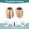 uxcell 40Pcs Hex Threaded Inserts, M6-1x13 Zinc Alloy Hex-Flush Thread