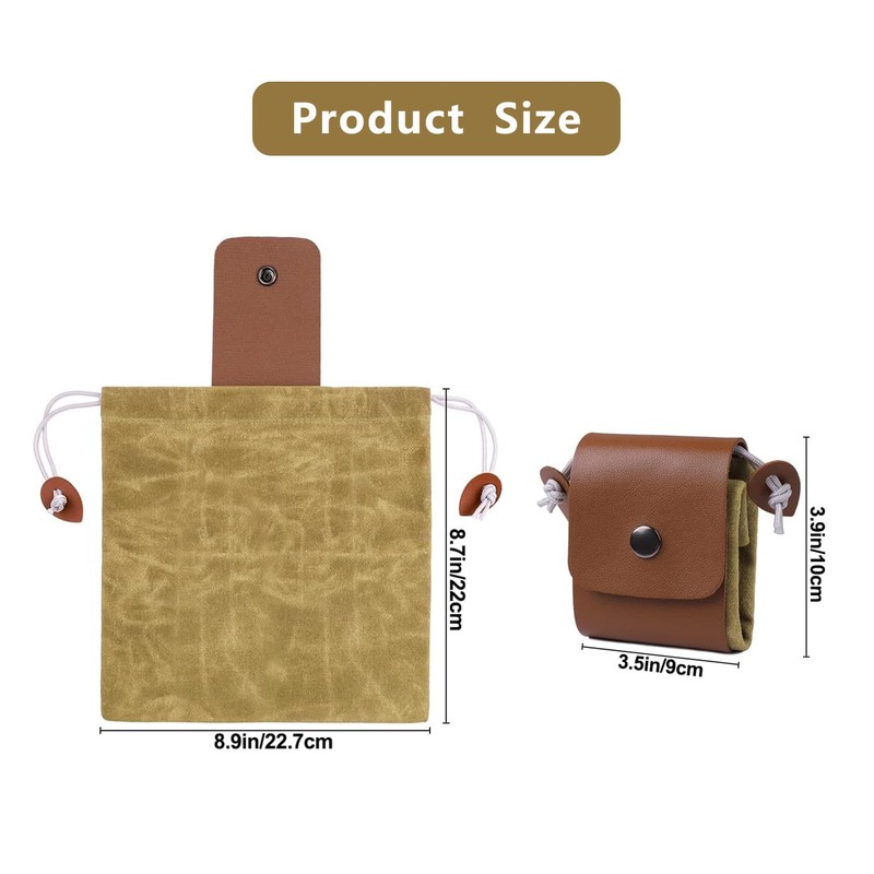 Roczential Foldable Canvas Belt Bag, 2024 Collapsible Foraging Bag Mushroom