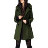 Tanming Women's Warm Double Breasted Wool Pea Coat Trench Coat