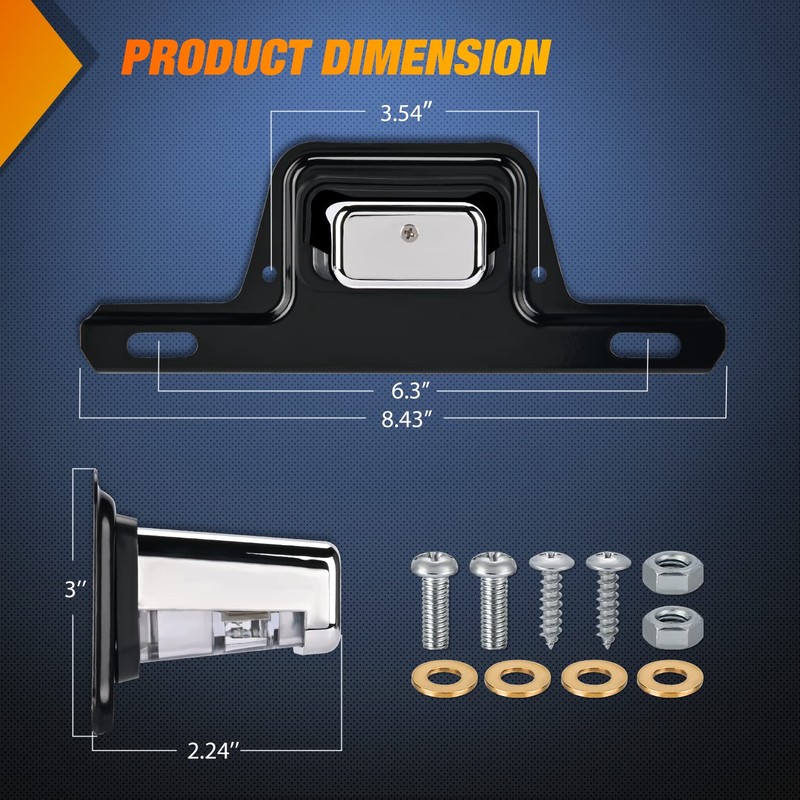 Nilight LED License Plate Light w/Bracket Mount Waterproof Courtesy Step