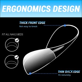 Lifextol 240pc Square Gel x Nail Tips Short Fake Nails for Press on Nails Clear Acrylic Nails Tips, 12 Sizes Full Cover Nail tips Square Soft Gel Nail Tips False Nails Extension Artificial Fingernail