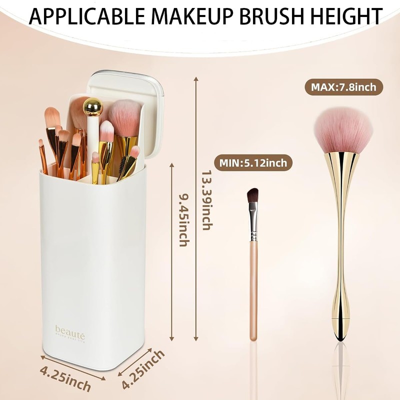 ACSTORi Waterproof Dustproof Makeup Brushes Organizer With Portable Covered Cap